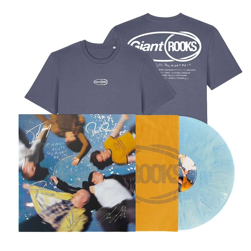 IF HEAVEN EXISTS, THIS MIGHT BE IT BLUE MARBLE SIGNED LP + TEE